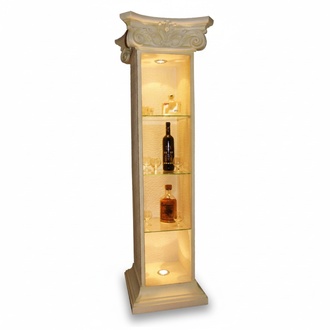 XXL Display Case Bar Shelf Glass Floor Bevel Cabinet Showcases Column Living Room 1851 New