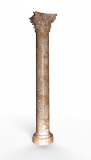 Decorative acrylic column in antique greek corinthian order style, 300cm height