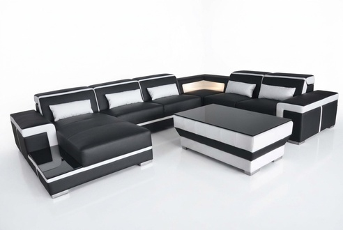 XXL Leather Sofa Upholstered Living Room Couch Seating Set Corner Sectional Sofas Couches U Shape