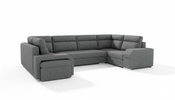 XXL Living Landscape Corner Sofa Couch Upholstery Set Designer U-Shaped Corner New