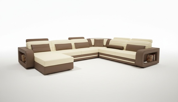 XXL Sofa Upholstery Set Big Leather Textile Fabric Corner Living Room Sofa