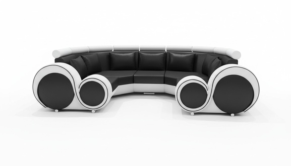 XXL LIVING AREA LEATHER SOFA DESIGN UPHOLSTERED SET COUCH CORNER SOFA BIG SOFA NEW