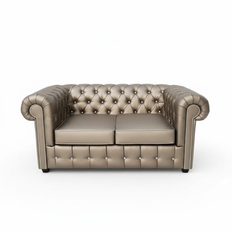 Chesterfield Sofa Set 3+2 Seaters New Upholstered Faux Leather Couches With Cushions Gold