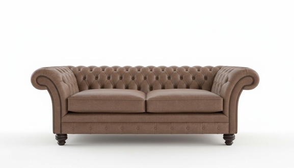 XXL sofa 3 seater couch Chesterfield upholstery seat set leather textile beige