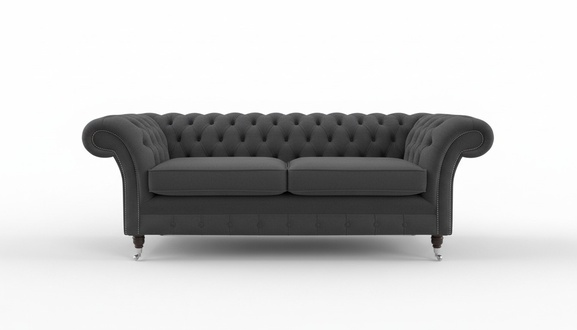 XXL sofa 3 seater seat couch Chesterfield upholstery set leather textile gray new