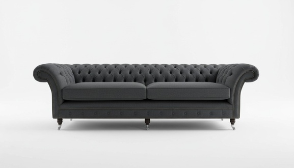 XXL sofa 4 seater couch Chesterfield upholstery seat set leather textile black Luxurious Comfort