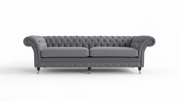 XXL sofa 4 seater couch Chesterfield upholstery seat set leather textile grey