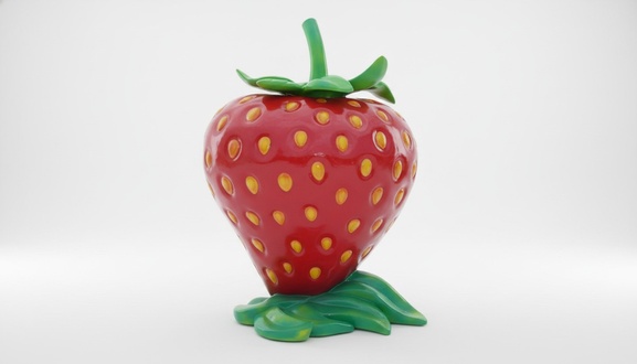 XXL massive strawberry decorative colorful sculpture 140x100cm B368