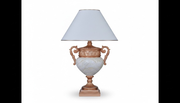 Design antique vase style decorative table lamp with a classic shade, 90cm