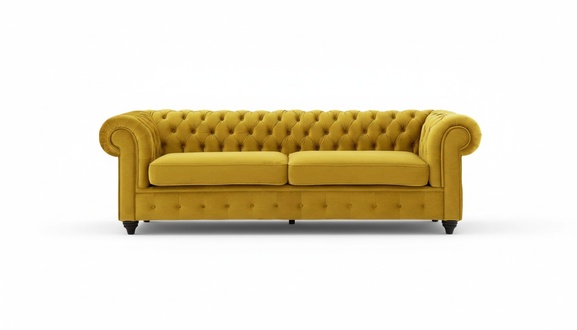 Yellow Couch with Buttons Chesterfield Sofa Upholstery Seat Couches Sofas Luxury New