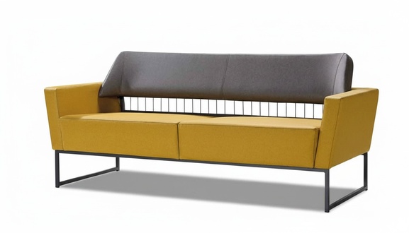 Yellow Cushion Three-Seater Modern Living Room Seating Furniture Designer 3-Seater