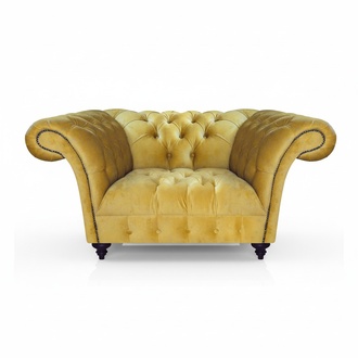 Yellow luxury Chesterfield single seat modern upholstered chair armchair