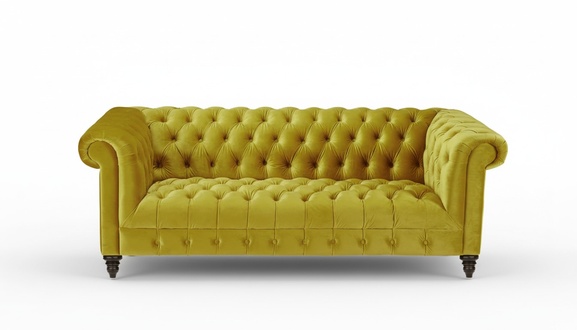 Yellow Three Seater Chesterfield Modern Design Couches Fabric Sofa New Original Furniture