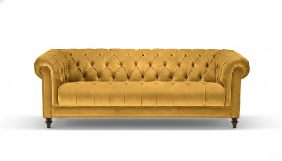 Yellow Three Seater Fabric Living Room Design Couches Upholstery Sofas Chesterfield