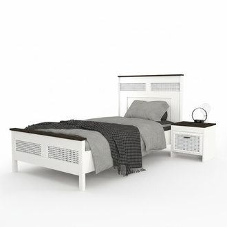 Youth room 2-piece set bed + nightstand modern furniture children’s furniture white