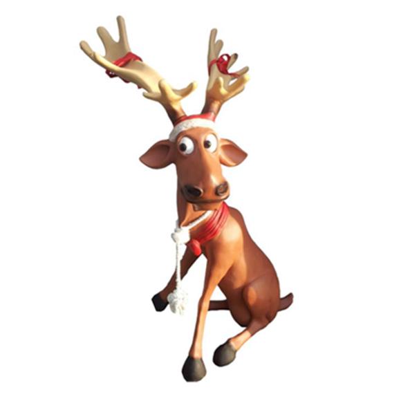 Decorative sculpture designed as a christmas cartoon reindeer with decorations 138cm