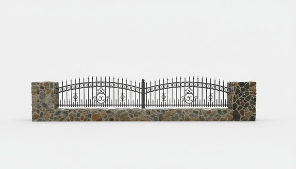 Fence Garden Classic Wrought Iron Handmade Custom Rail M225 1 linear meter