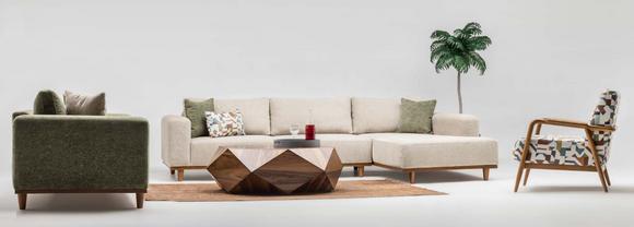 Set corner sofa L shape fabric sofa three seater couch sofa beige armchair
