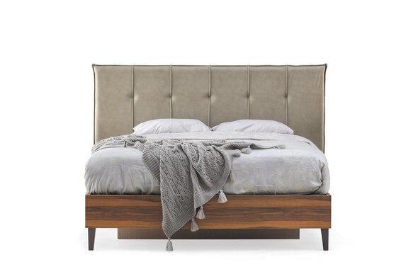 Brown double bed Designer bed Bedroom Sleeping bed Bed frame