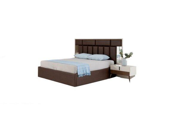 Bed Bedroom bed with bed base Bed frame wood Brown Sleeping place