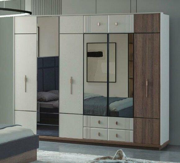 Large white wardrobe Stylish bedroom wood Luxury wardrobes