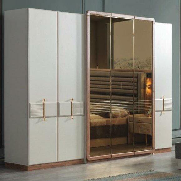 White wardrobe Designer wooden wardrobe Bedroom glass wardrobe