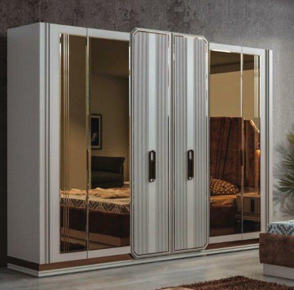 White bedroom wardrobe Glass wardrobe Wooden wardrobe Modern furniture