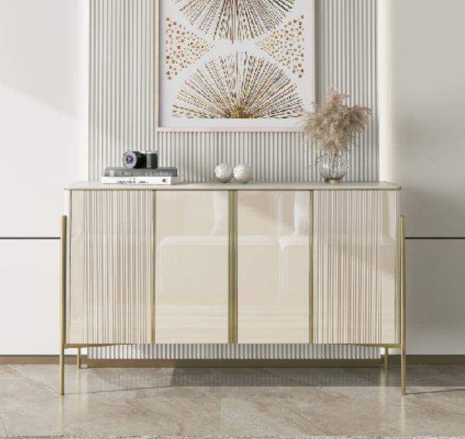 Sideboard Modern Wood Living Room Furniture Cabinet Chest of Drawers Luxury Beige