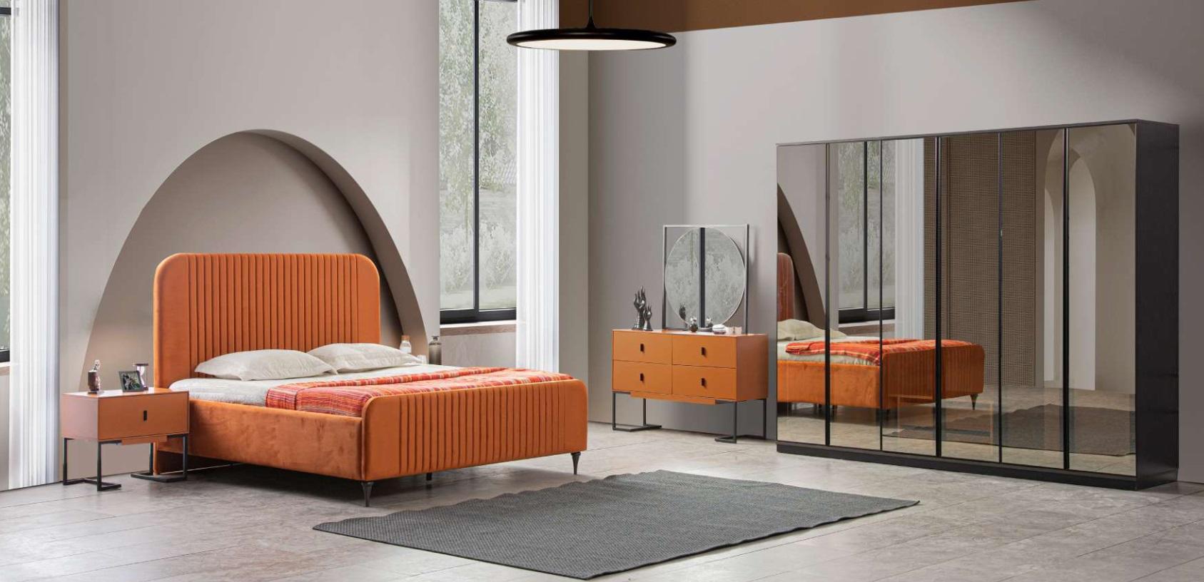 Complete bedroom bed 2x bedside tables 5 pcs. modern set luxury new