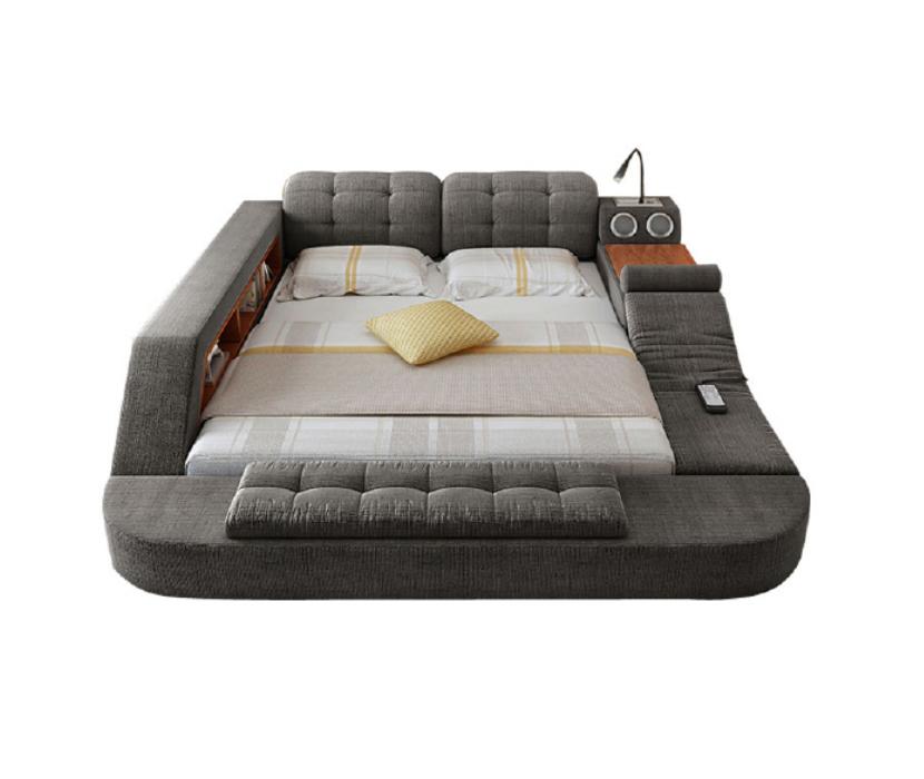Design bed Upholstered beds Hotel Massage function Multifunction shelf