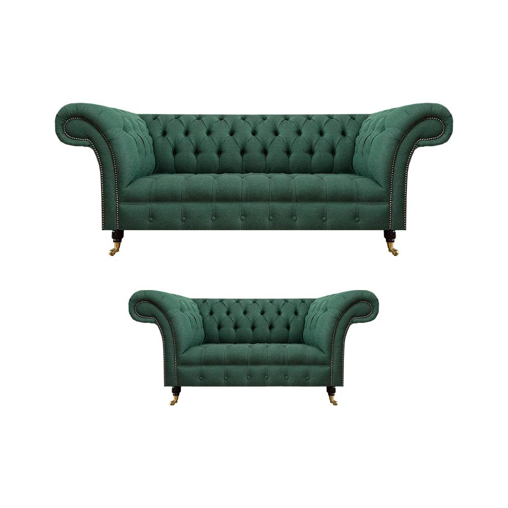 Sofa set three seater sofas complete green upholstered furniture living room new