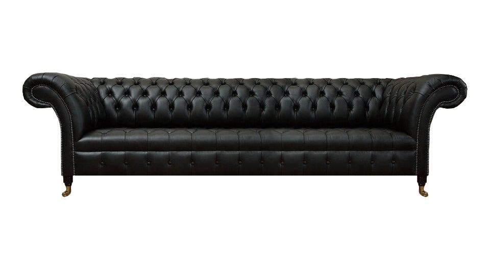 Chesterfield living room sofa four seater couch black designer furnishings