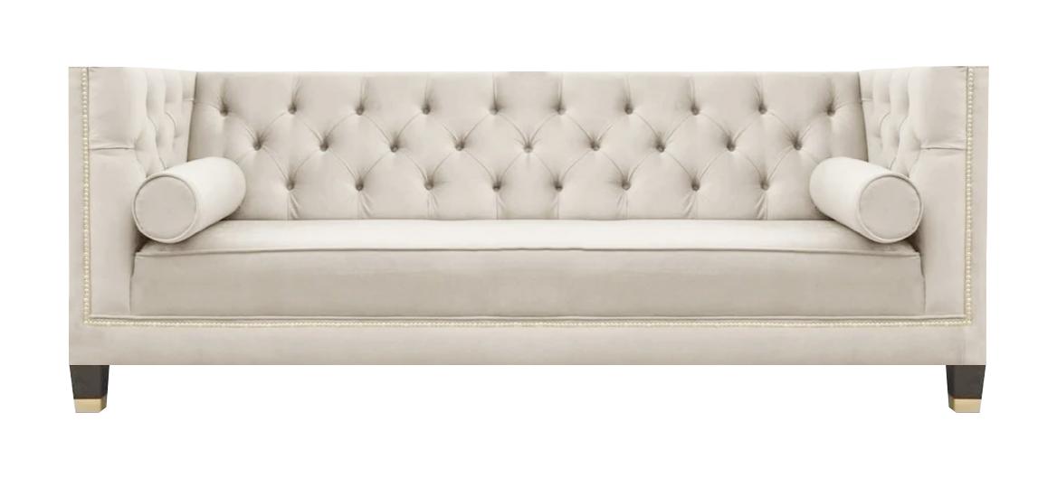 Chesterfield White Sofa Couch Three Seater Living Room Designer Furniture New