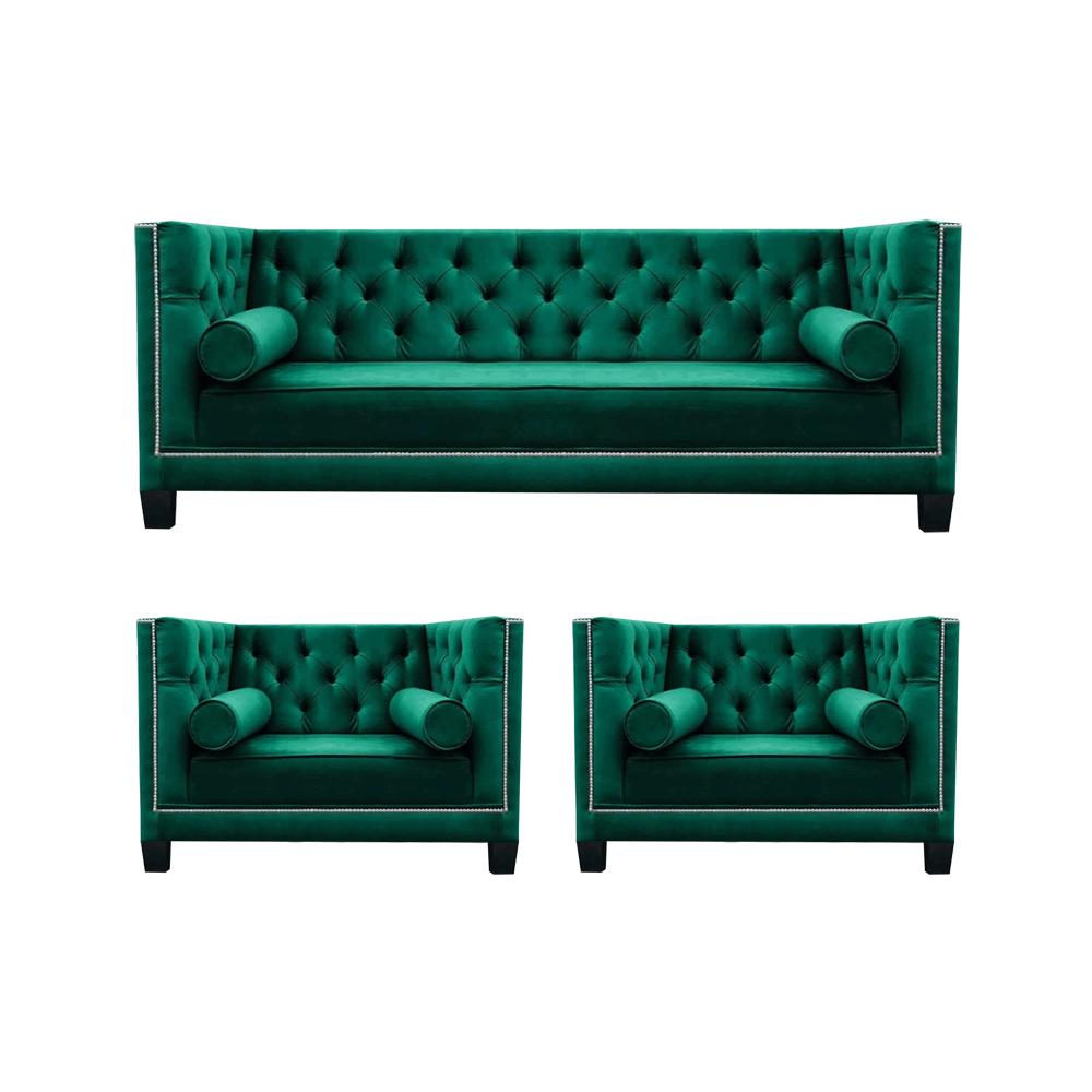 Chesterfield design luxury upholstered sofas couch seat set armchair 3+1+1