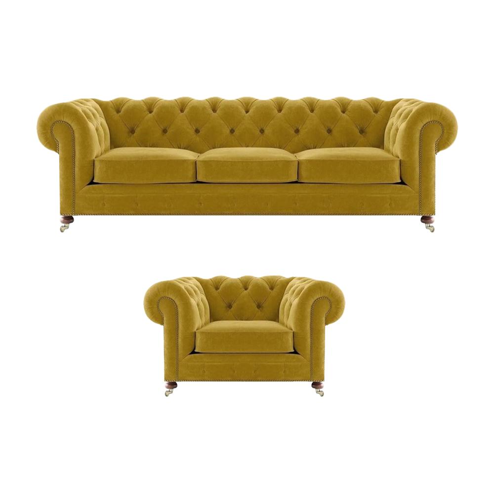 Living Room Sets Sofa Couch Three Seater Chesterfield Luxury Armchair