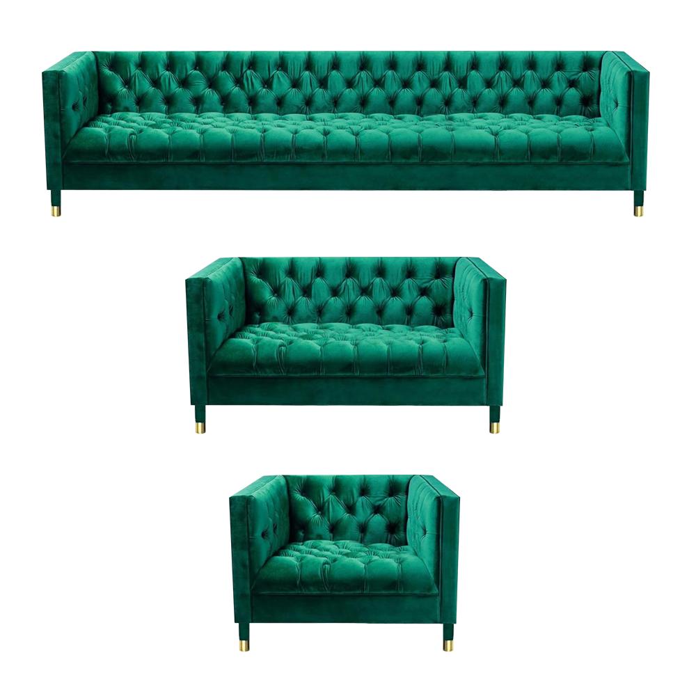 Chesterfield set luxury furniture living room set 3-piece upholstery fabric