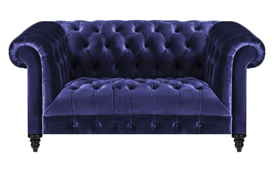 Design Modern Sofa Two Seater Couch Chesterfield Blue Living Room Furnishings