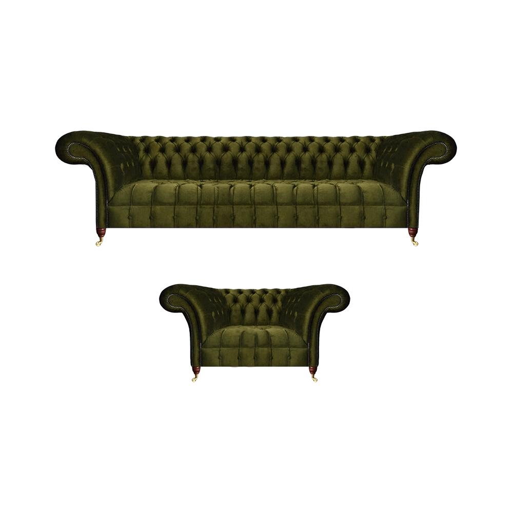 Modern Sofa Set Green Complete Sofa Three Seater Couch New Armchair Living Room