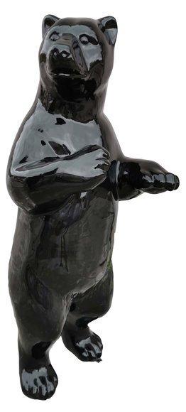 Full black painted gloss bear decorative sculpture 178cm height (A729A)