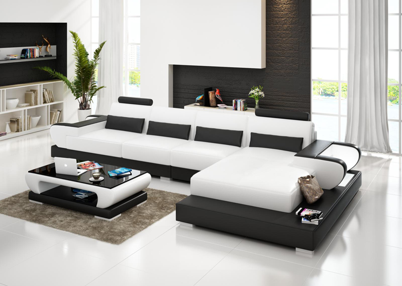 Leather sofa couch living area corner sofa corner set design sofa USB G8003C new