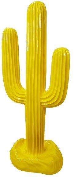 Full yellow painted decorative cactus sculpture 185cm height