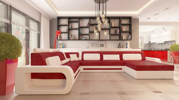 Fabric Sofa Corner Sofa Designer Textile Couch STUTTGART