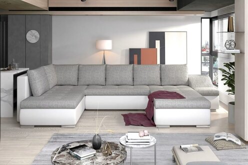Designer sofa corner sofa fabric sofa bed function sofa textile corner couch couch NEW On Stock