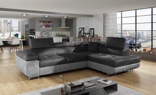 Design corner sofa bed bed function couch textile upholstery sofas AVAILABLE On Stock
