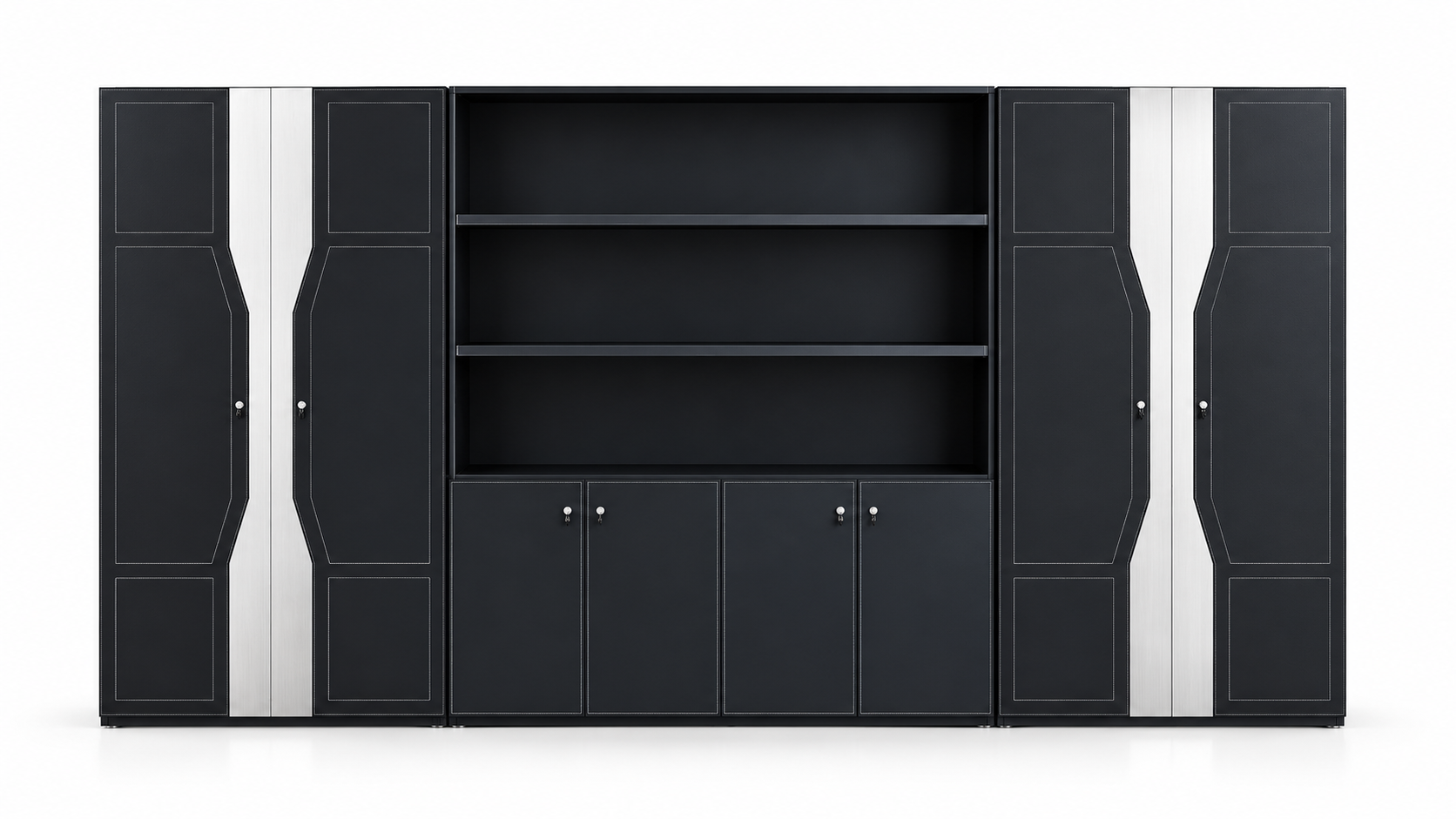Modern wooden shelf for office and law firm in elegant design, available now SOFORT