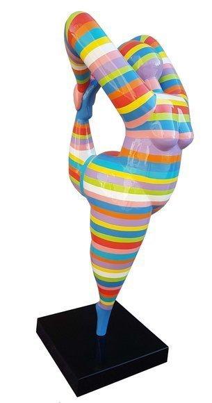Abstract decorative gymnastic sculpture with colorful stripes 200cm height (P23)