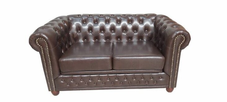 Chesterfield Sofa 2 Seater with Bed Function Sofa in Faux Leather On Stock