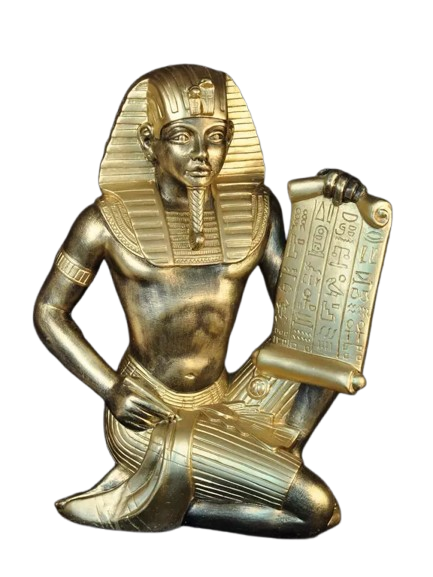 Egyptian figure sculptures decoration hieroglyphic decoration On Stock