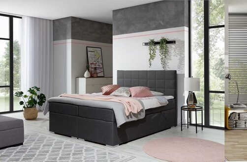 Double bed with spring mattress Designer bed Bedroom design furniture Modern luxury beds On Stock