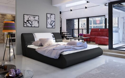 Double bed 160*200cm textile bed bed beds textile upholstery marriage designer new On Stock